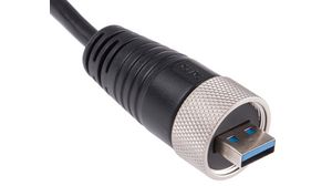 Cable, USB-A-kontakt - USB-A-kontakt, 2m, USB 3.0, Svart